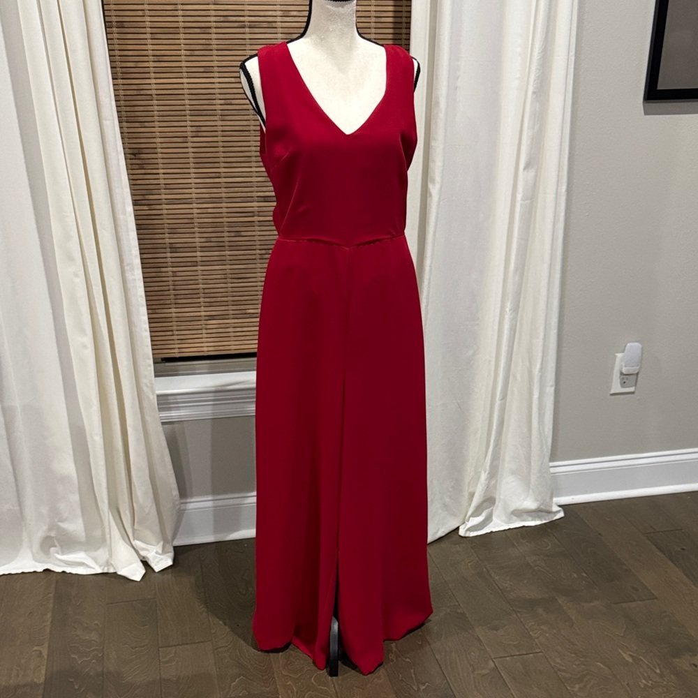 Lush Vibrant Red Sleeveless Jumpsuit